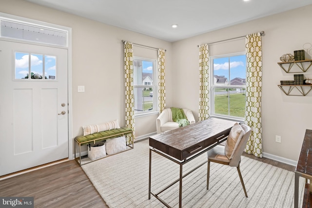 57 Oak Ln, Carneys Point, NJ 08069 - office area featuring wood finished floors and recessed lighting