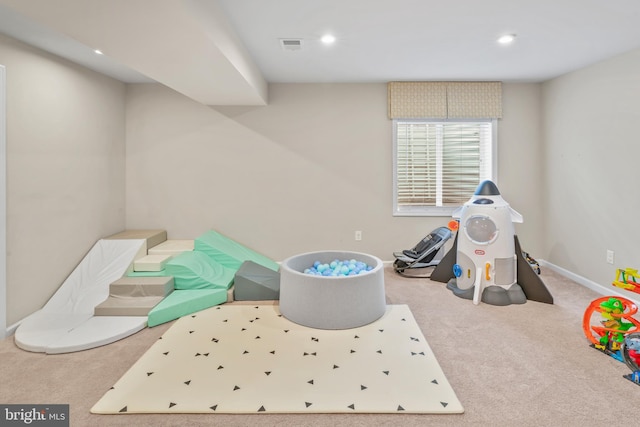57 Oak Ln, Carneys Point, NJ 08069 - recreation room with carpet and recessed lighting