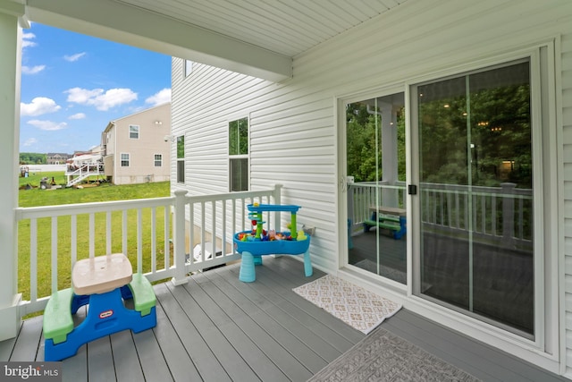 57 Oak Ln, Carneys Point, NJ 08069 - wooden terrace featuring a lawn
