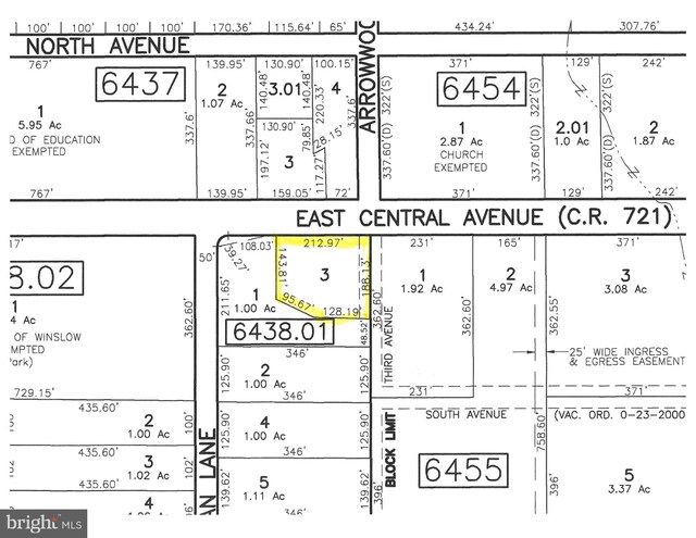 126 E Central Ave, Hammonton, NJ 08037 - map showing property parcels