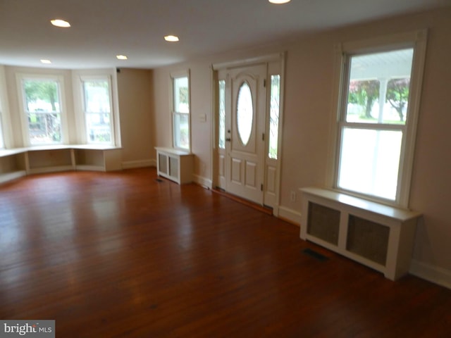 126 E Central Ave, Hammonton, NJ 08037 - entryway featuring radiator, wood finished floors, and recessed lighting