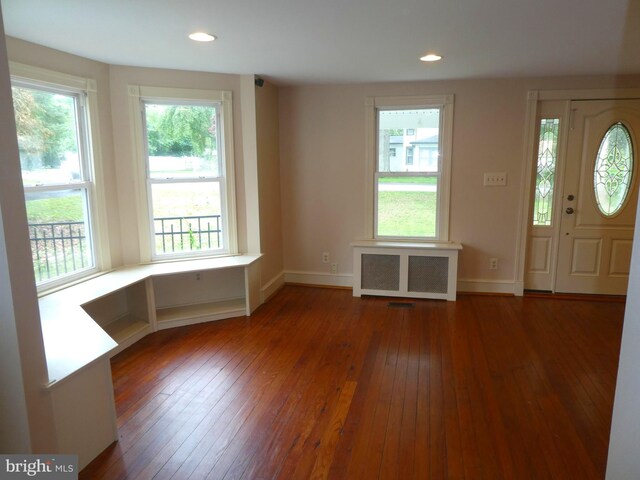 126 E Central Ave, Hammonton, NJ 08037 - entrance foyer with radiator heating unit, hardwood / wood-style flooring, and recessed lighting