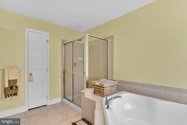 131 Sequoia Dr, Berlin, NJ 08009 - full bath featuring a garden tub, a stall shower, and tile patterned floors