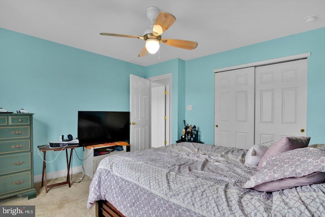 131 Sequoia Dr, Berlin, NJ 08009 - carpeted bedroom featuring a closet and ceiling fan