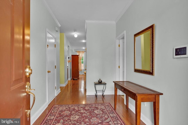 131 Sequoia Dr, Berlin, NJ 08009 - hallway with wood finished floors and crown molding
