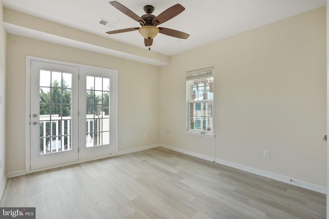 7493 Brunson Cir, Gainesville, VA 20155 - empty room featuring a ceiling fan and light wood finished floors