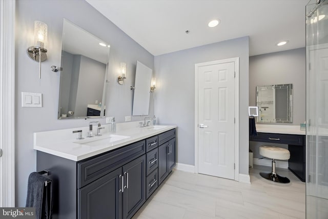 272 Center Point Ln, Lansdale, PA 19446 - bathroom with double vanity and recessed lighting