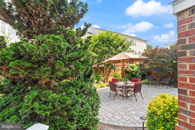 43665 Jernigan Ter, Leesburg, VA 20176 - fenced backyard featuring a patio area and outdoor dining area