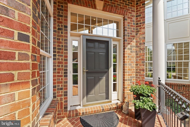43665 Jernigan Ter, Leesburg, VA 20176 - property entrance with brick siding and covered porch