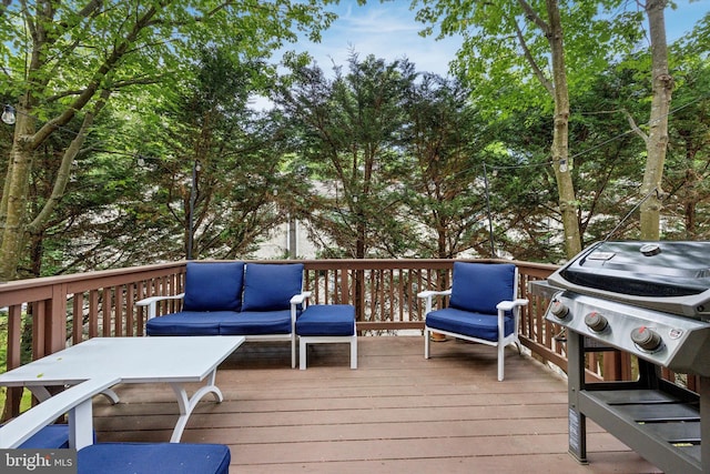 121 Valley Pl, Media, PA 19063 - wooden deck featuring grilling area