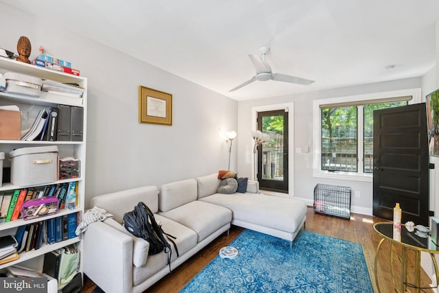 407 Independence Ave SE, Washington, DC 20003 - living area with wood finished floors and a ceiling fan