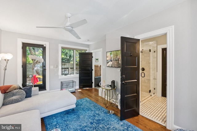 407 Independence Ave SE, Washington, DC 20003 - living room featuring wood finished floors and a ceiling fan