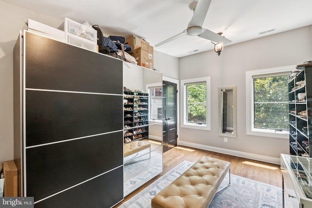 407 Independence Ave SE, Washington, DC 20003 - spacious closet with wood finished floors and ceiling fan