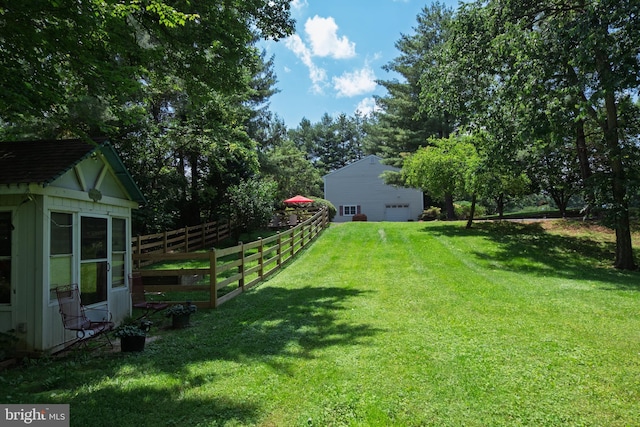 4367 Sunset Ct, Warrenton, VA 20187 - view of yard featuring a garage and an outbuilding