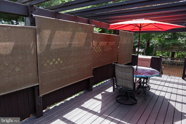 4367 Sunset Ct, Warrenton, VA 20187 - wooden terrace featuring outdoor dining area