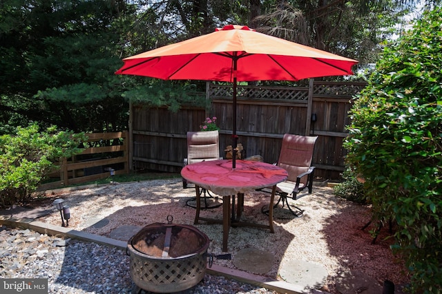 4367 Sunset Ct, Warrenton, VA 20187 - view of patio featuring a fire pit