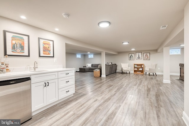 2100 Pot Spring Rd, Lutherville Timonium, MD 21093 - indoor bar featuring dishwasher, light wood finished floors, recessed lighting, and healthy amount of natural light