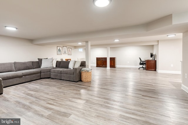 2100 Pot Spring Rd, Lutherville Timonium, MD 21093 - living room with light wood-type flooring and baseboards