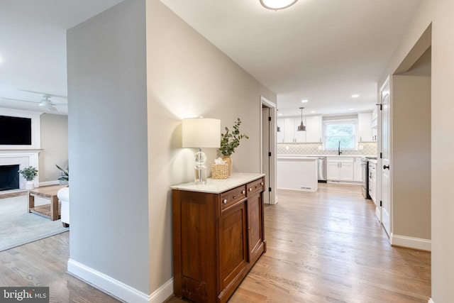 2100 Pot Spring Rd, Lutherville Timonium, MD 21093 - hallway with light wood-type flooring and recessed lighting