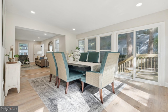 9215 Glenville Rd, Silver Spring, MD 20901 - dining room with light wood-style flooring and recessed lighting