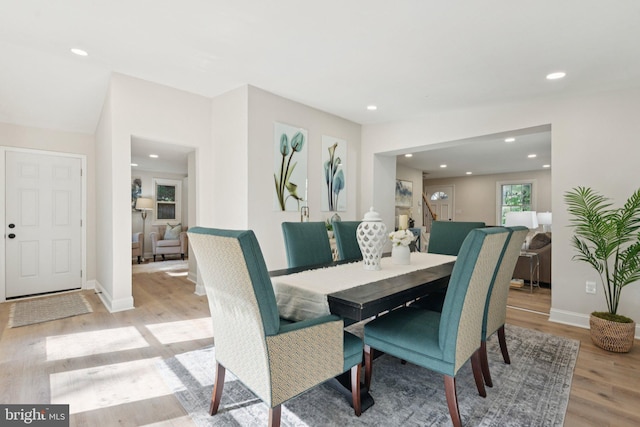 9215 Glenville Rd, Silver Spring, MD 20901 - dining area with light wood-type flooring and recessed lighting