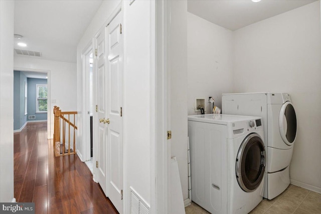 42 Frost Ln, Hightstown, NJ 08520 - washroom featuring washer and clothes dryer, recessed lighting, and light wood-style floors