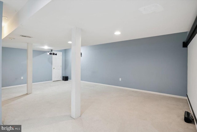 42 Frost Ln, Hightstown, NJ 08520 - finished below grade area featuring carpet flooring and recessed lighting
