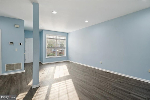 42 Frost Ln, Hightstown, NJ 08520 - unfurnished living room with dark wood finished floors and recessed lighting