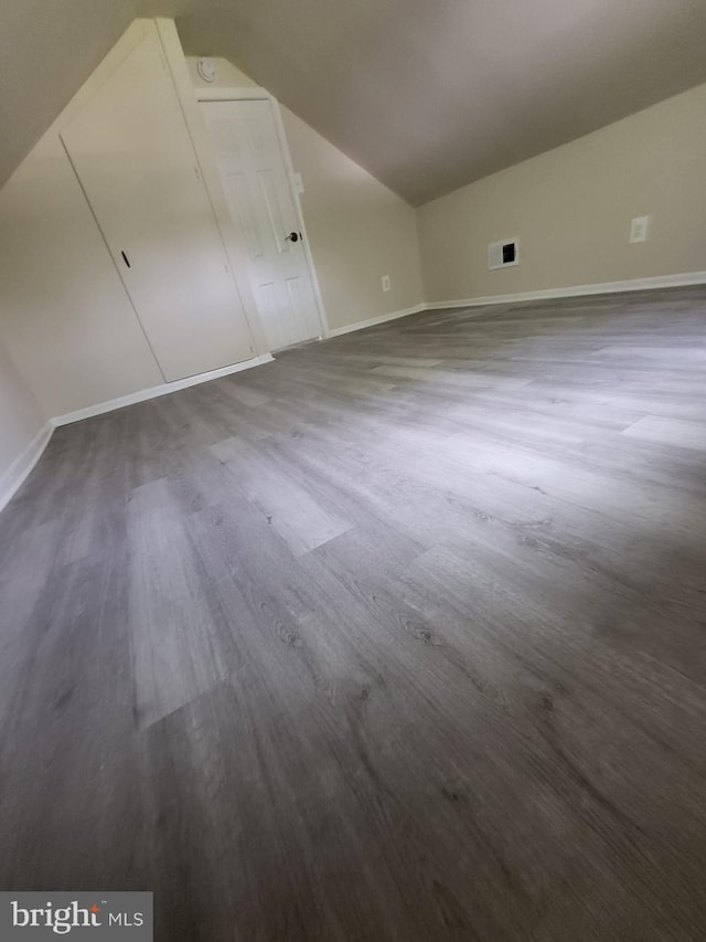 501 Tunstall Ave, Blackstone, VA 23824 - additional living space featuring vaulted ceiling and dark wood-type flooring