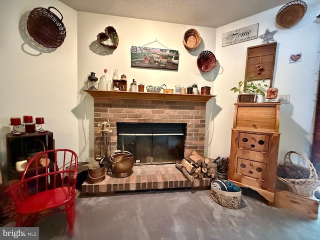 102 Tecumseh Trl, Hedgesville, WV 25427 - living area with a fireplace and carpet flooring