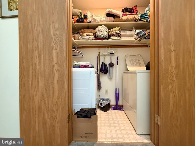 102 Tecumseh Trl, Hedgesville, WV 25427 - laundry room featuring tile patterned floors and washing machine and dryer