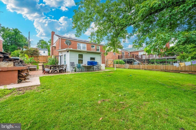 6612 Stockton Ln, Hyattsville, MD 20784 - rear view of property featuring a patio area, a fenced backyard, and a chimney