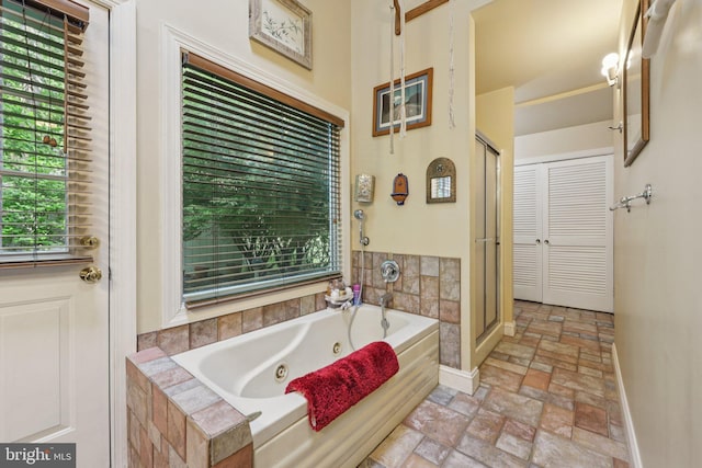 28 Cliff Rd, Front Royal, VA 22630 - bathroom featuring plenty of natural light, a whirlpool tub, and a stall shower