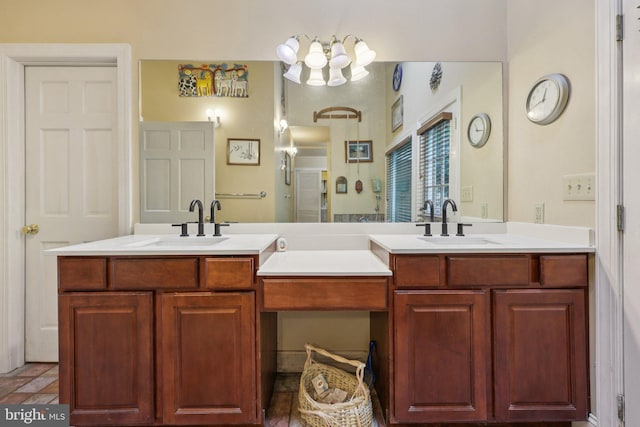 28 Cliff Rd, Front Royal, VA 22630 - full bath with double vanity and stone finish flooring