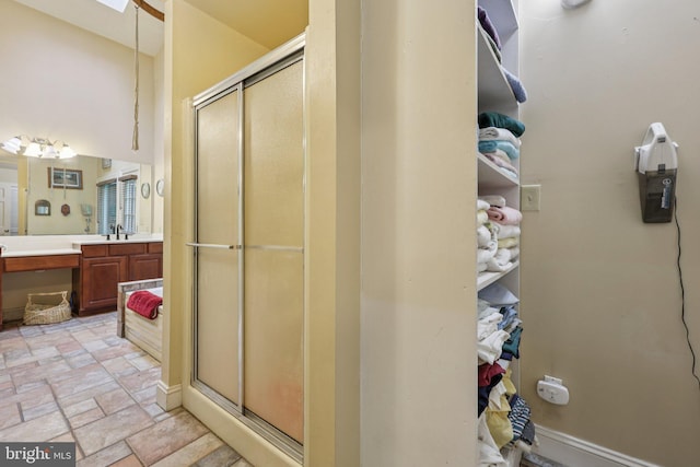 28 Cliff Rd, Front Royal, VA 22630 - bathroom featuring a stall shower and vanity