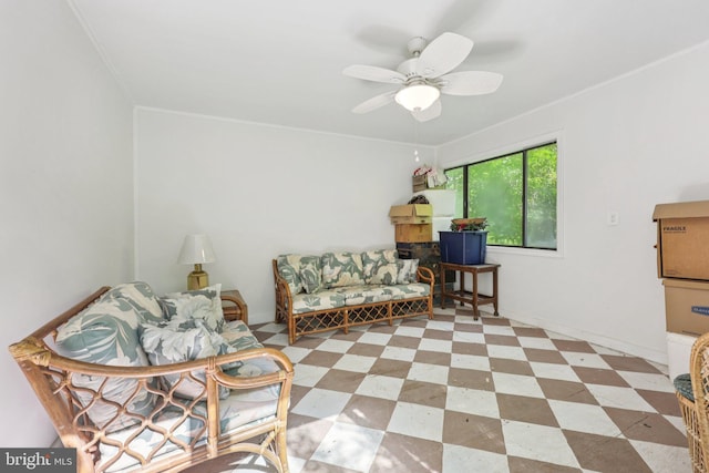 28 Cliff Rd, Front Royal, VA 22630 - sitting room featuring ceiling fan and ornamental molding