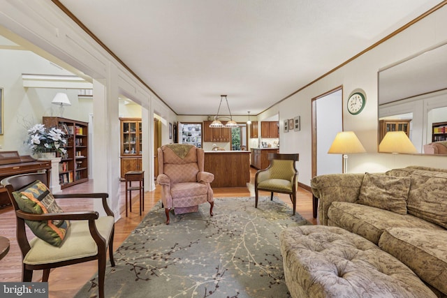 28 Cliff Rd, Front Royal, VA 22630 - living room featuring light wood-style flooring and ornamental molding