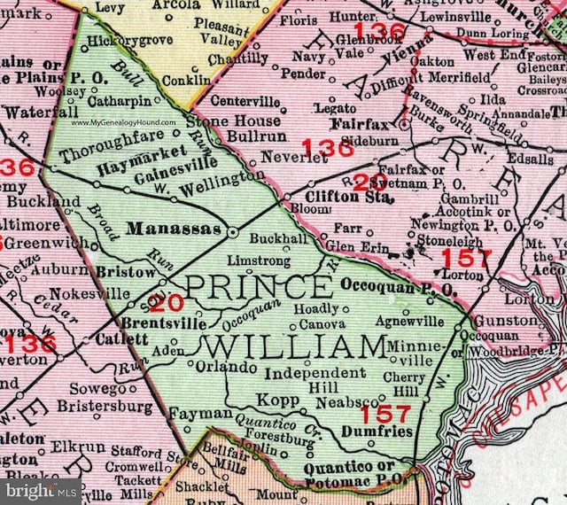 9715 Botsford Rd, Manassas, VA 20109 - map / location of property area with property parcel outlined
