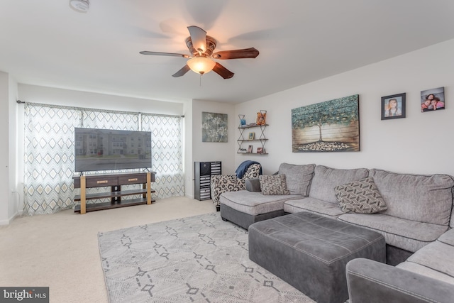 45 Private Ct, Bunker Hill, WV 25413 - carpeted living area featuring ceiling fan