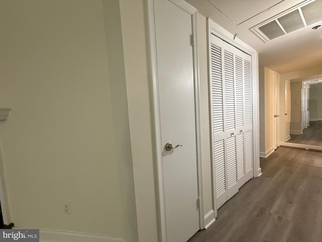 3179 Summit Square Dr Unit 2-B5, Oakton, VA 22124 - hallway with dark wood-style flooring and baseboards