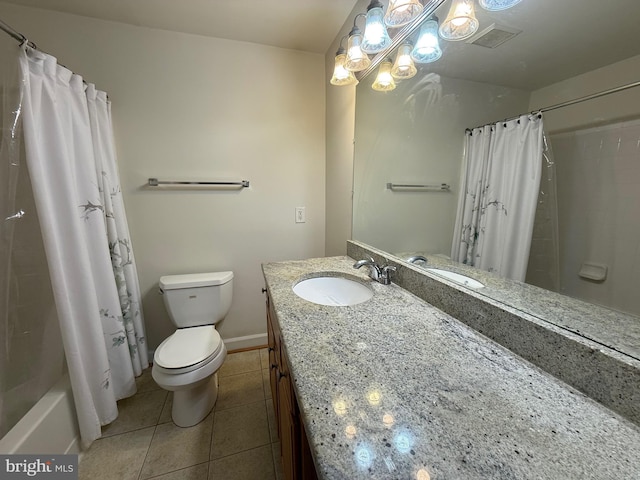 3179 Summit Square Dr Unit 2-B5, Oakton, VA 22124 - bathroom featuring vanity, tile patterned floors, and shower / tub combo with curtain