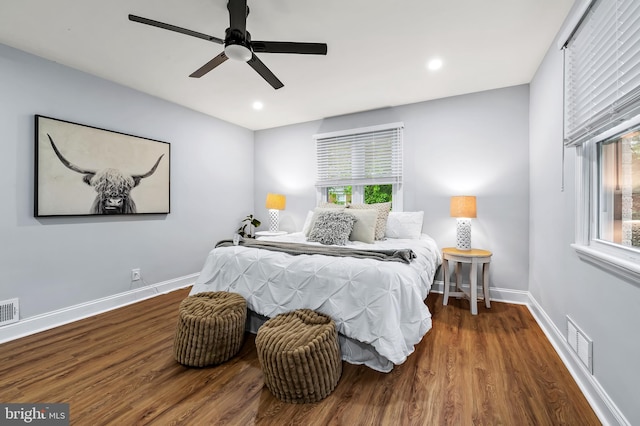 904 Stevenson Ln, Towson, MD 21286 - bedroom with wood finished floors, recessed lighting, and ceiling fan