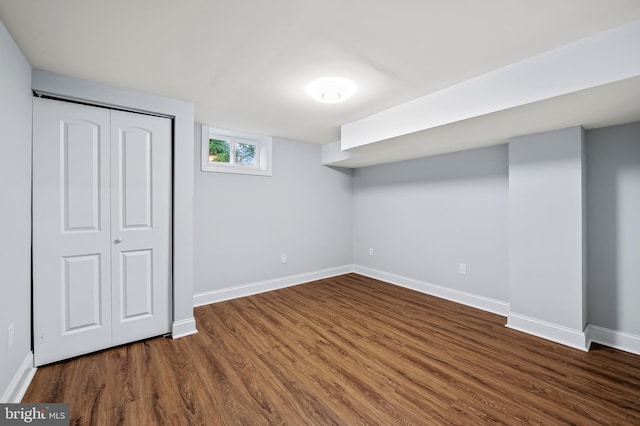 904 Stevenson Ln, Towson, MD 21286 - below grade area with dark wood finished floors and baseboards