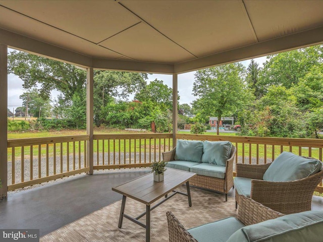 69 Mary Elmer Dr, Bridgeton, NJ 08302 - deck featuring an outdoor hangout area and view of wooded area