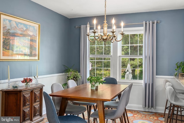 1906 Glen Keith Blvd, Towson, MD 21286 - dining space with a chandelier and wainscoting