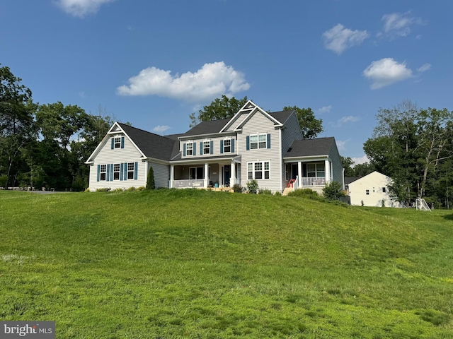 13001 Wipple Ct, Fredericksburg, VA 22407 - view of front facade featuring a porch and a front yard