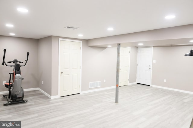 744 Caley Rd, King Of Prussia, PA 19406 - exercise area featuring light wood-style floors and recessed lighting