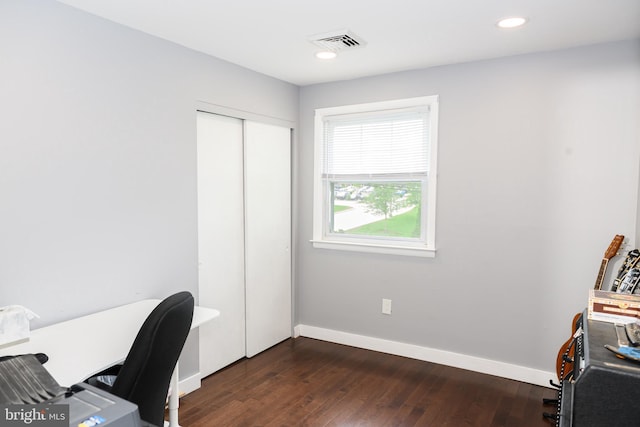 744 Caley Rd, King Of Prussia, PA 19406 - home office with dark wood-style flooring and recessed lighting