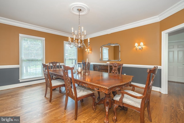 405 Hoffman Rd, Harleysville, PA 19438 - dining room with crown molding, light wood-style floors, and a chandelier