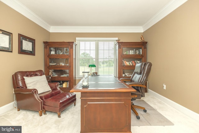 405 Hoffman Rd, Harleysville, PA 19438 - home office featuring light colored carpet and crown molding